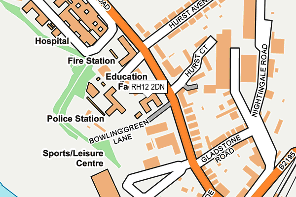 RH12 2DN map - OS OpenMap – Local (Ordnance Survey)