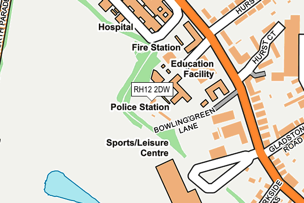 RH12 2DW map - OS OpenMap – Local (Ordnance Survey)