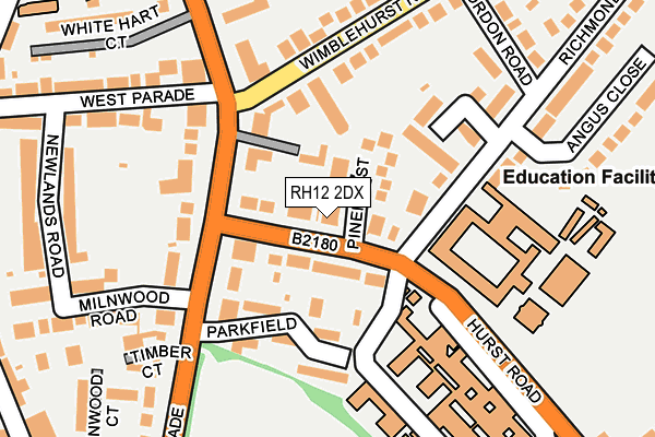 RH12 2DX map - OS OpenMap – Local (Ordnance Survey)