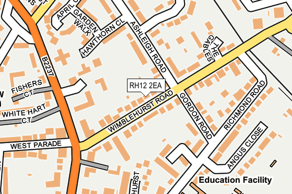 RH12 2EA map - OS OpenMap – Local (Ordnance Survey)