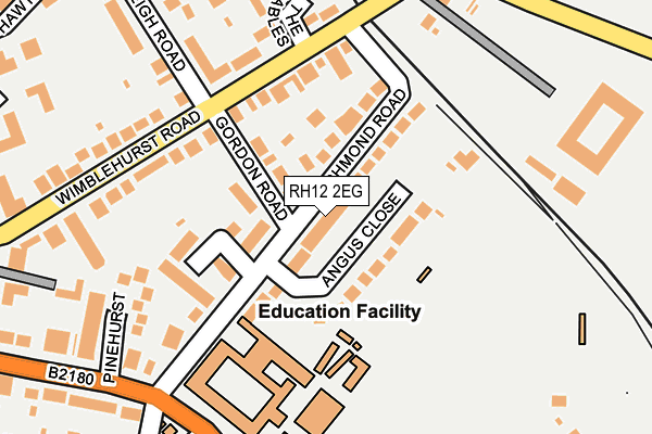 RH12 2EG map - OS OpenMap – Local (Ordnance Survey)