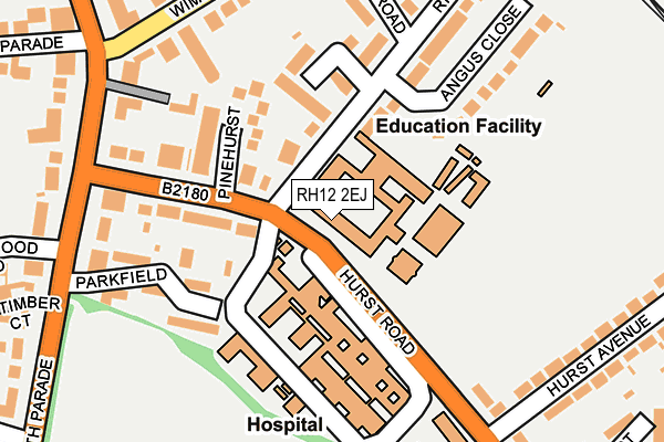 RH12 2EJ map - OS OpenMap – Local (Ordnance Survey)