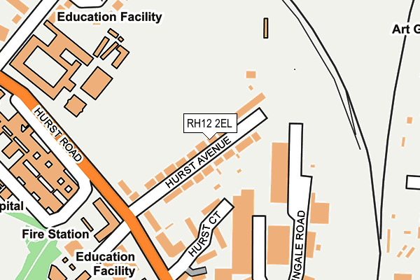 RH12 2EL map - OS OpenMap – Local (Ordnance Survey)