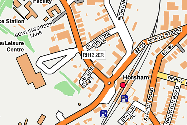 RH12 2ER map - OS OpenMap – Local (Ordnance Survey)