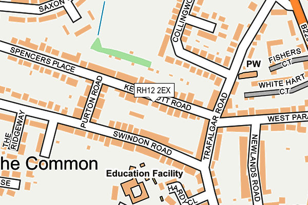 RH12 2EX map - OS OpenMap – Local (Ordnance Survey)