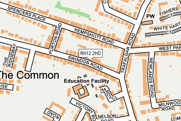 RH12 2HD map - OS OpenMap – Local (Ordnance Survey)