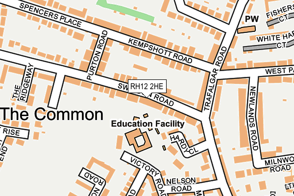 RH12 2HE map - OS OpenMap – Local (Ordnance Survey)