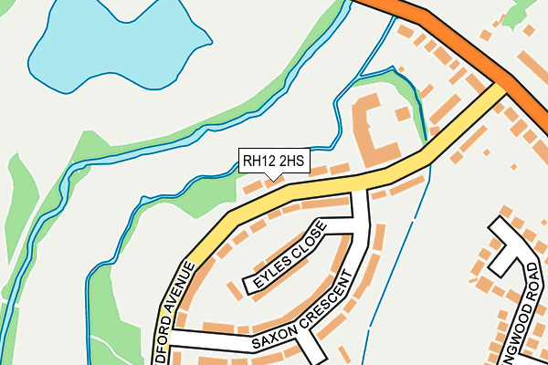 RH12 2HS map - OS OpenMap – Local (Ordnance Survey)
