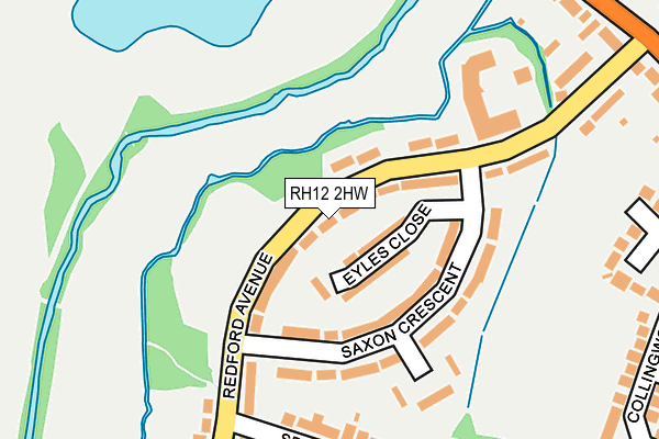 RH12 2HW map - OS OpenMap – Local (Ordnance Survey)