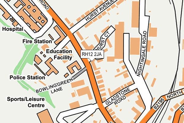 RH12 2JA map - OS OpenMap – Local (Ordnance Survey)