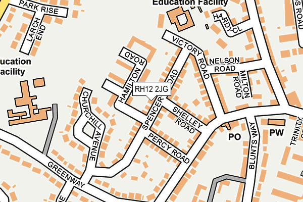 RH12 2JG map - OS OpenMap – Local (Ordnance Survey)