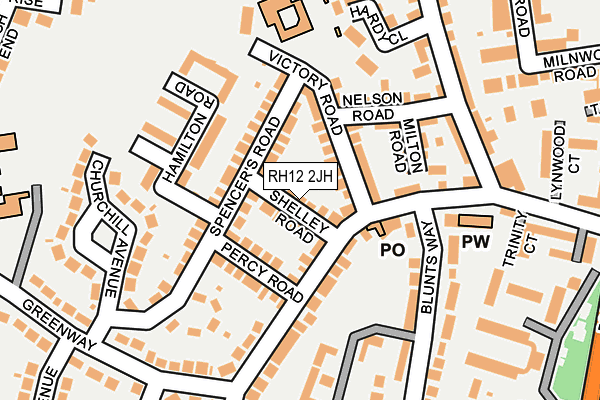 RH12 2JH map - OS OpenMap – Local (Ordnance Survey)
