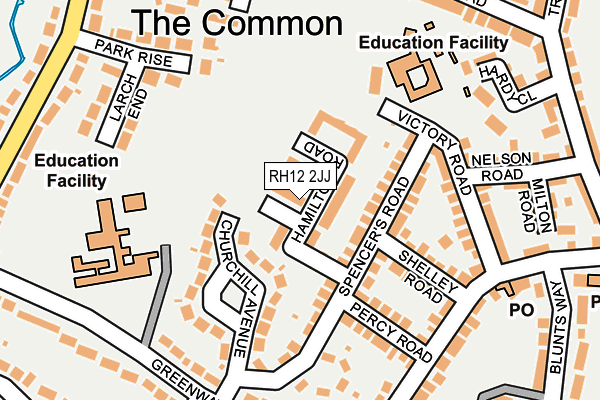 RH12 2JJ map - OS OpenMap – Local (Ordnance Survey)