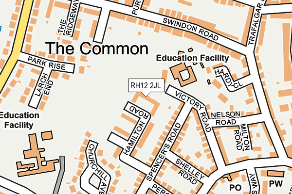 RH12 2JL map - OS OpenMap – Local (Ordnance Survey)