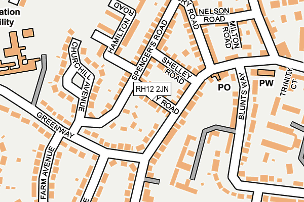 RH12 2JN map - OS OpenMap – Local (Ordnance Survey)