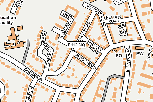 RH12 2JQ map - OS OpenMap – Local (Ordnance Survey)