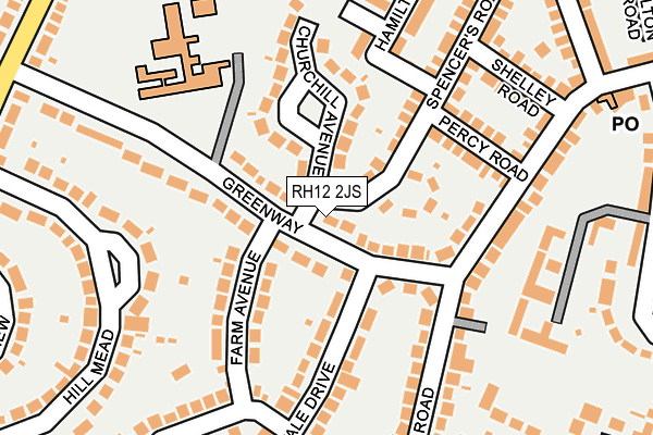 RH12 2JS map - OS OpenMap – Local (Ordnance Survey)