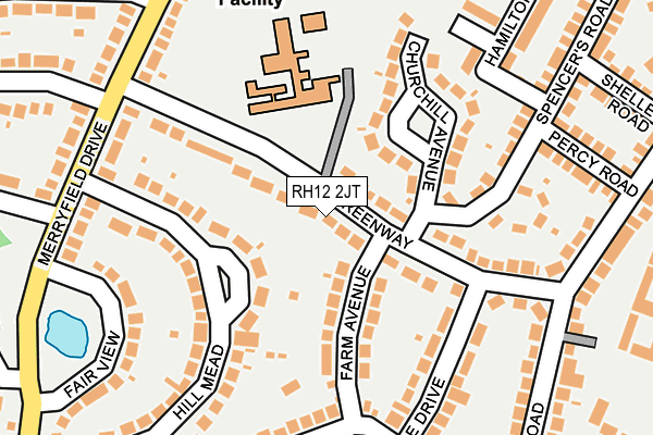 RH12 2JT map - OS OpenMap – Local (Ordnance Survey)