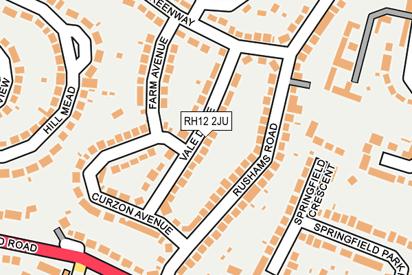 RH12 2JU map - OS OpenMap – Local (Ordnance Survey)