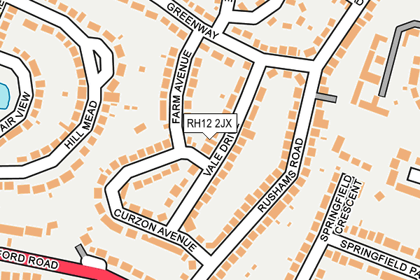 RH12 2JX map - OS OpenMap – Local (Ordnance Survey)