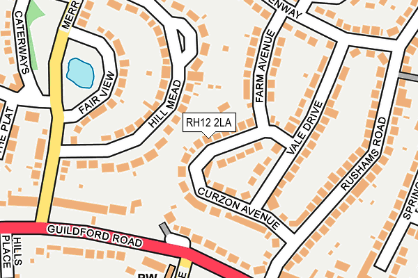 RH12 2LA map - OS OpenMap – Local (Ordnance Survey)