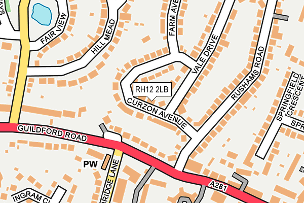 RH12 2LB map - OS OpenMap – Local (Ordnance Survey)