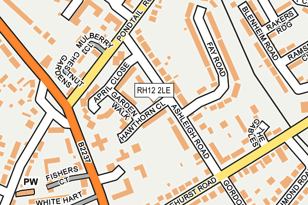 RH12 2LE map - OS OpenMap – Local (Ordnance Survey)