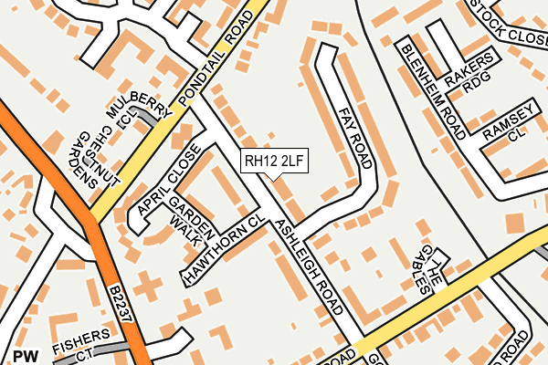RH12 2LF map - OS OpenMap – Local (Ordnance Survey)