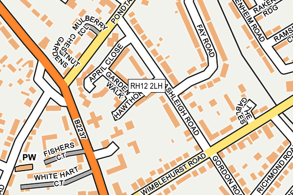 RH12 2LH map - OS OpenMap – Local (Ordnance Survey)