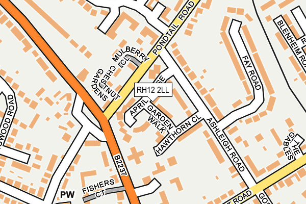 RH12 2LL map - OS OpenMap – Local (Ordnance Survey)