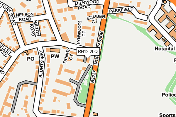 RH12 2LQ map - OS OpenMap – Local (Ordnance Survey)