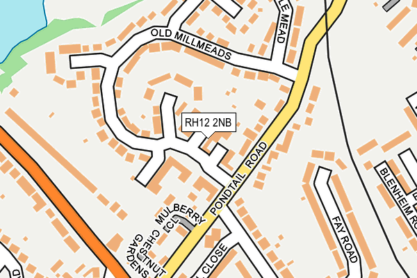 RH12 2NB map - OS OpenMap – Local (Ordnance Survey)