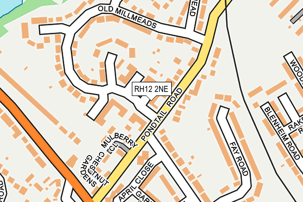 RH12 2NE map - OS OpenMap – Local (Ordnance Survey)