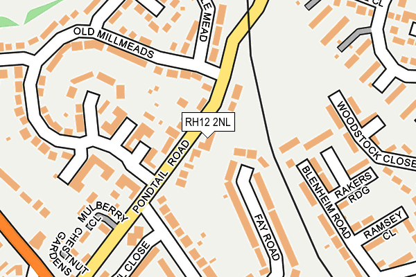 RH12 2NL map - OS OpenMap – Local (Ordnance Survey)