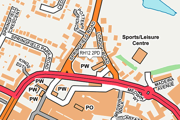 RH12 2PD map - OS OpenMap – Local (Ordnance Survey)