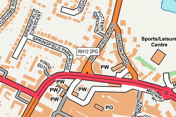 RH12 2PG map - OS OpenMap – Local (Ordnance Survey)
