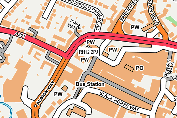 RH12 2PJ map - OS OpenMap – Local (Ordnance Survey)