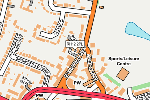 RH12 2PL map - OS OpenMap – Local (Ordnance Survey)