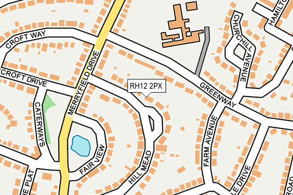 RH12 2PX map - OS OpenMap – Local (Ordnance Survey)