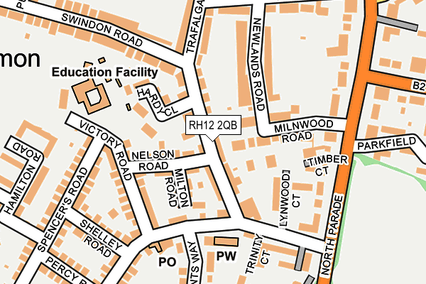 RH12 2QB map - OS OpenMap – Local (Ordnance Survey)