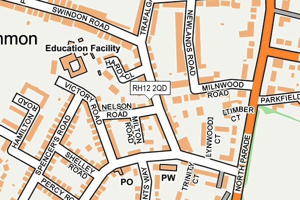RH12 2QD map - OS OpenMap – Local (Ordnance Survey)