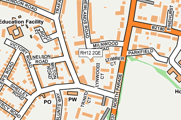 RH12 2QE map - OS OpenMap – Local (Ordnance Survey)