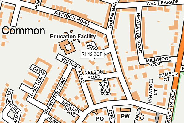 RH12 2QF map - OS OpenMap – Local (Ordnance Survey)