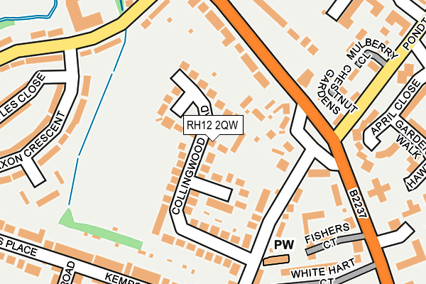 RH12 2QW map - OS OpenMap – Local (Ordnance Survey)