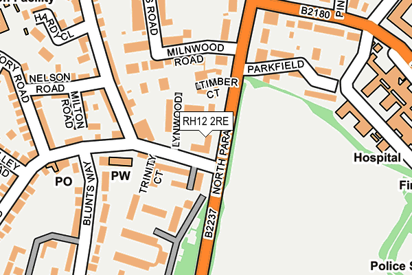 RH12 2RE map - OS OpenMap – Local (Ordnance Survey)