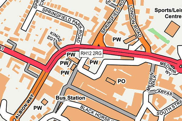 RH12 2RG map - OS OpenMap – Local (Ordnance Survey)