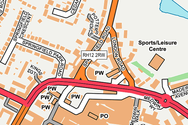 RH12 2RW map - OS OpenMap – Local (Ordnance Survey)