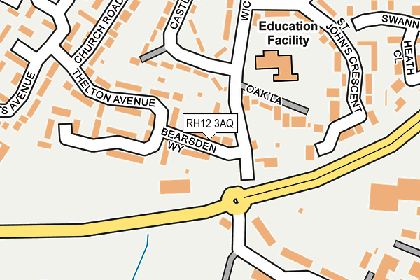 RH12 3AQ map - OS OpenMap – Local (Ordnance Survey)