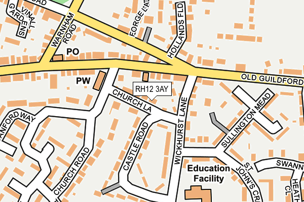 RH12 3AY map - OS OpenMap – Local (Ordnance Survey)