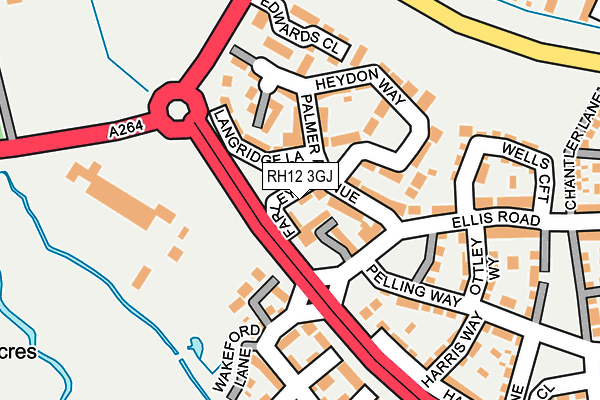 RH12 3GJ map - OS OpenMap – Local (Ordnance Survey)
